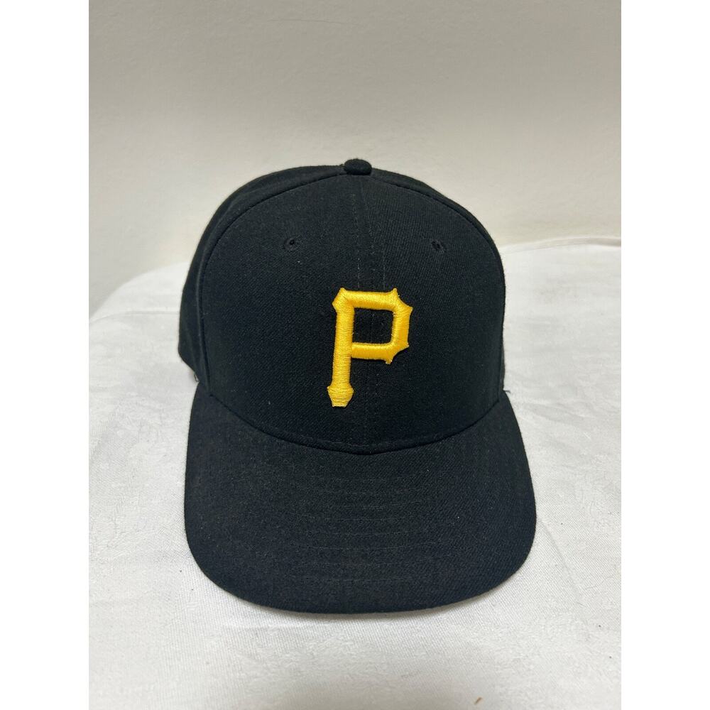 NEW ERA PITTSBURGH PIRATES CAP MEN'S OFFICIAL ON-FIELD HAT BLACK SIZE 7 1/4